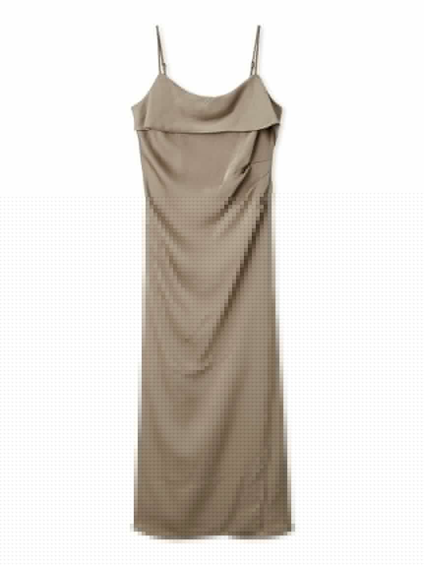 限定カラー】ドレープサテンキャミソールワンピース(マキシ・ロング