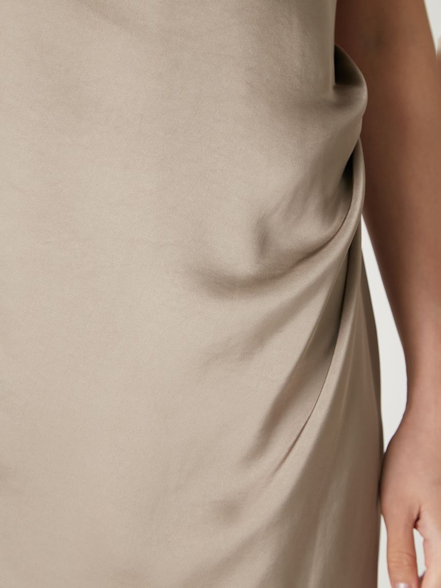 限定カラー】ドレープサテンキャミソールワンピース(マキシ・ロング