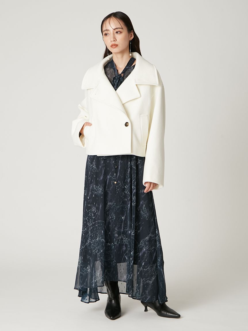 ホロスコーププリントリボンタイワンピース(マキシ・ロングワンピース