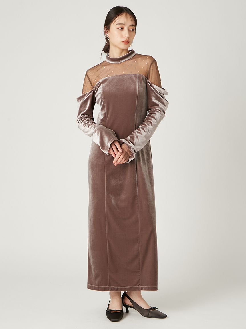 デコルテチュールベロアオフショルドレス(ドレス)｜ワンピース｜FRAY