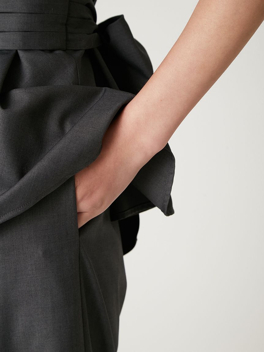 ぺプラムビスチェコンビネゾン(トップス＆ボトムセット)｜ワンピース