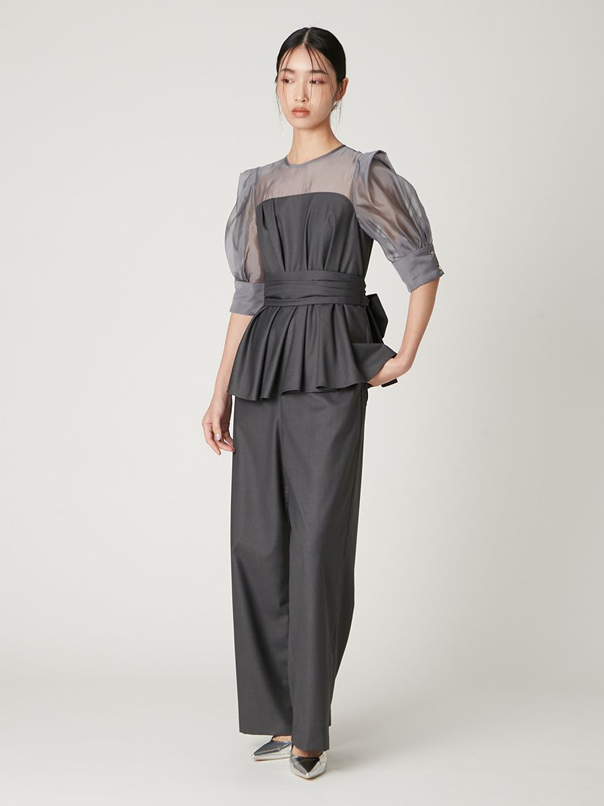 FRAY I.D フリル付きオールインワン グレー　サイズ0 FRAY I.D フリル付きオールインワン グレー サイズ0