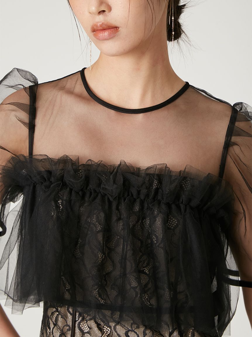 シルバーリーフレースレイヤードドレス(ドレス)｜ワンピース｜FRAY I.D