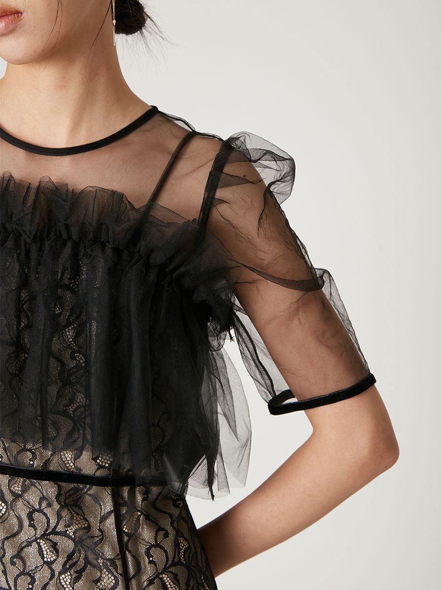 シルバーリーフレースレイヤードドレス(ドレス)｜ワンピース｜FRAY I.D