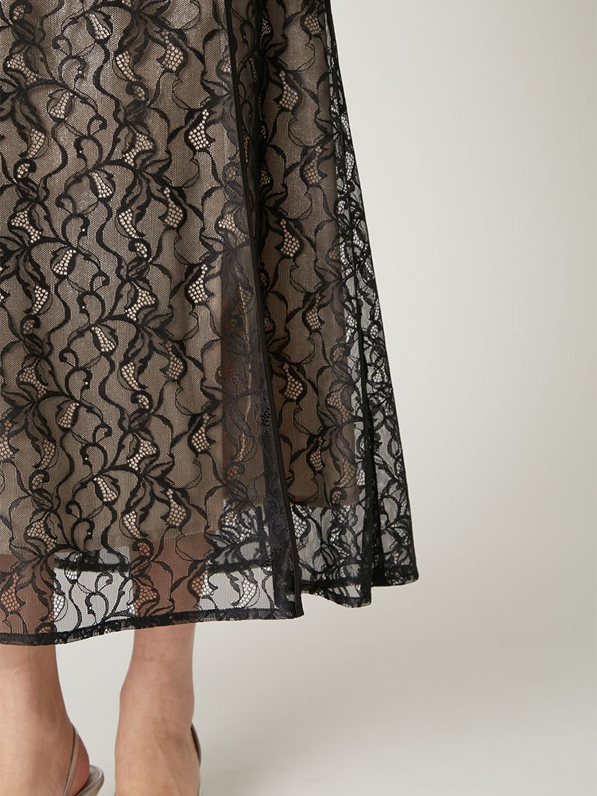 シルバーリーフレースレイヤードドレス(ドレス)｜ワンピース｜FRAY I.D