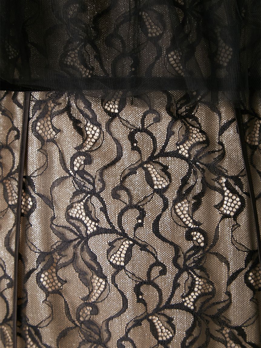 シルバーリーフレースレイヤードドレス(ドレス)｜ワンピース｜FRAY I.D