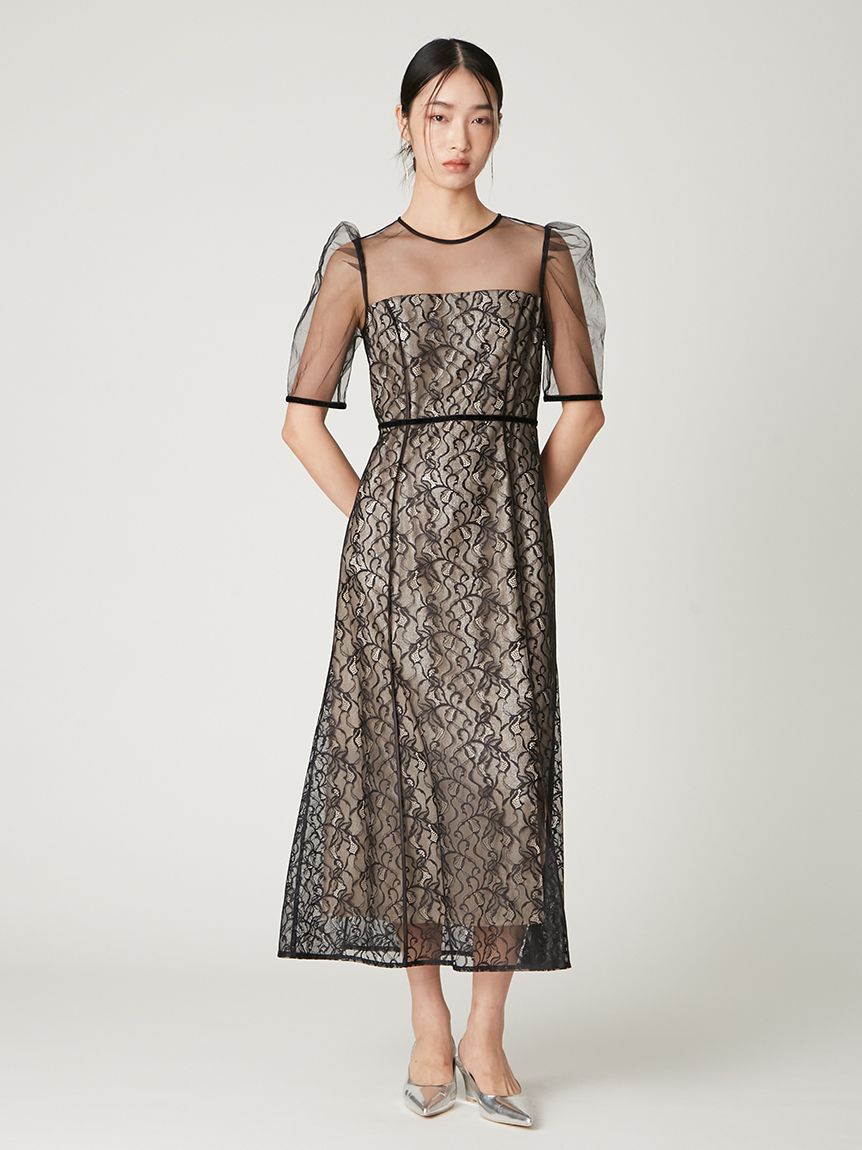 【FRAY I.D 】チュールレイヤードレス　size M FRAY I.D｜ラメフラワーチュールレイヤードレス | Rakuten Fashion