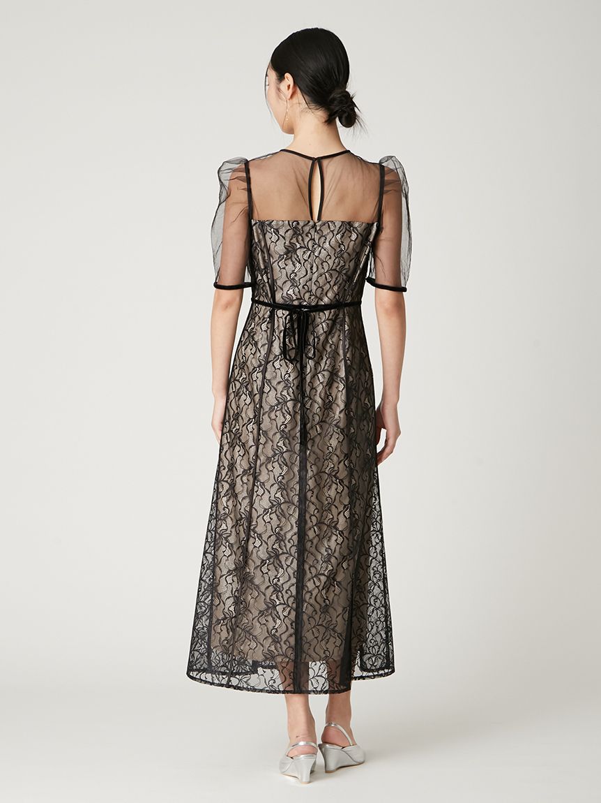 シルバーリーフレースレイヤードドレス(ドレス)｜ワンピース｜FRAY I.D