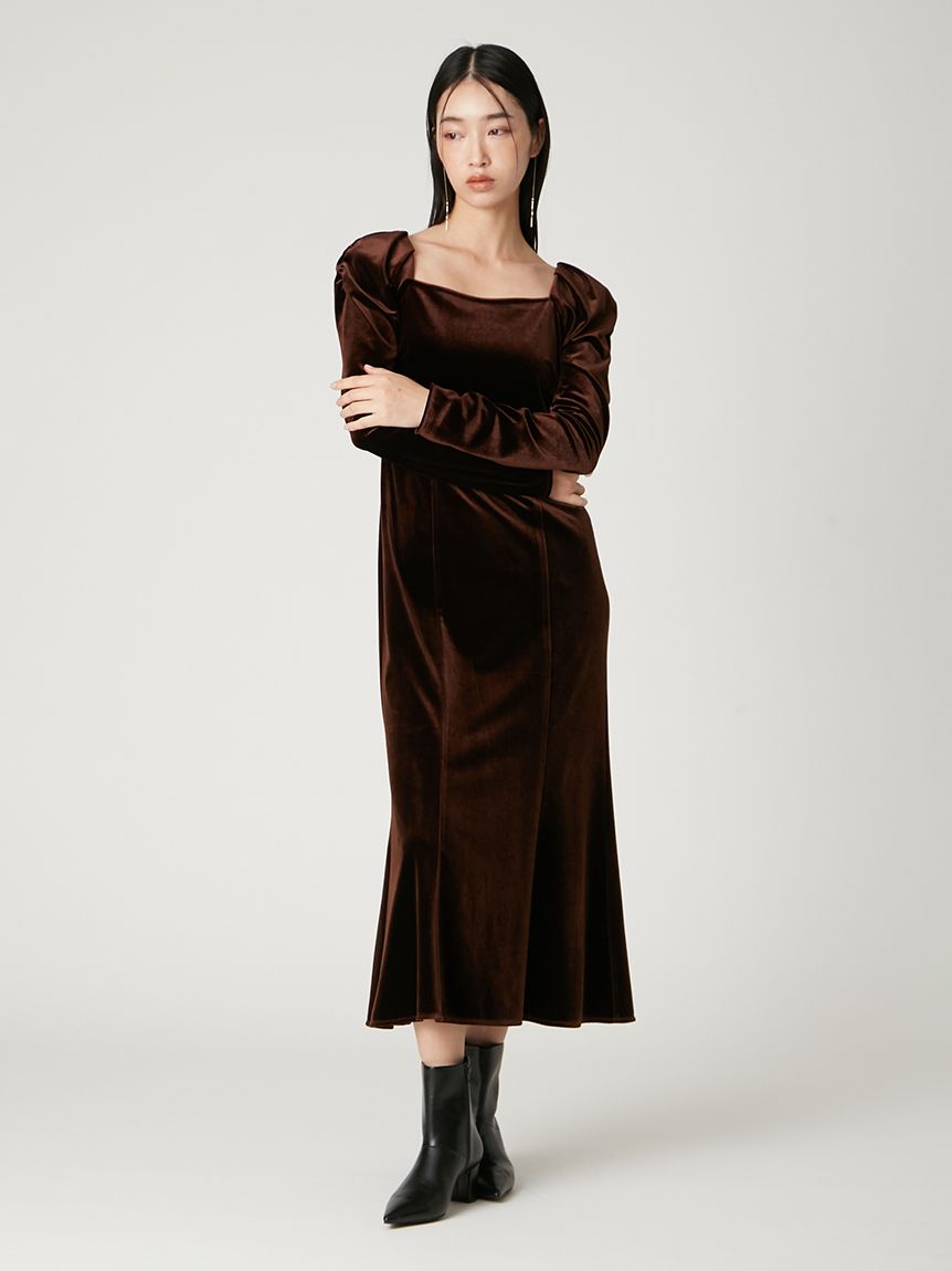 ベロアナローワンピース(マキシ・ロングワンピース)｜ワンピース｜FRAY