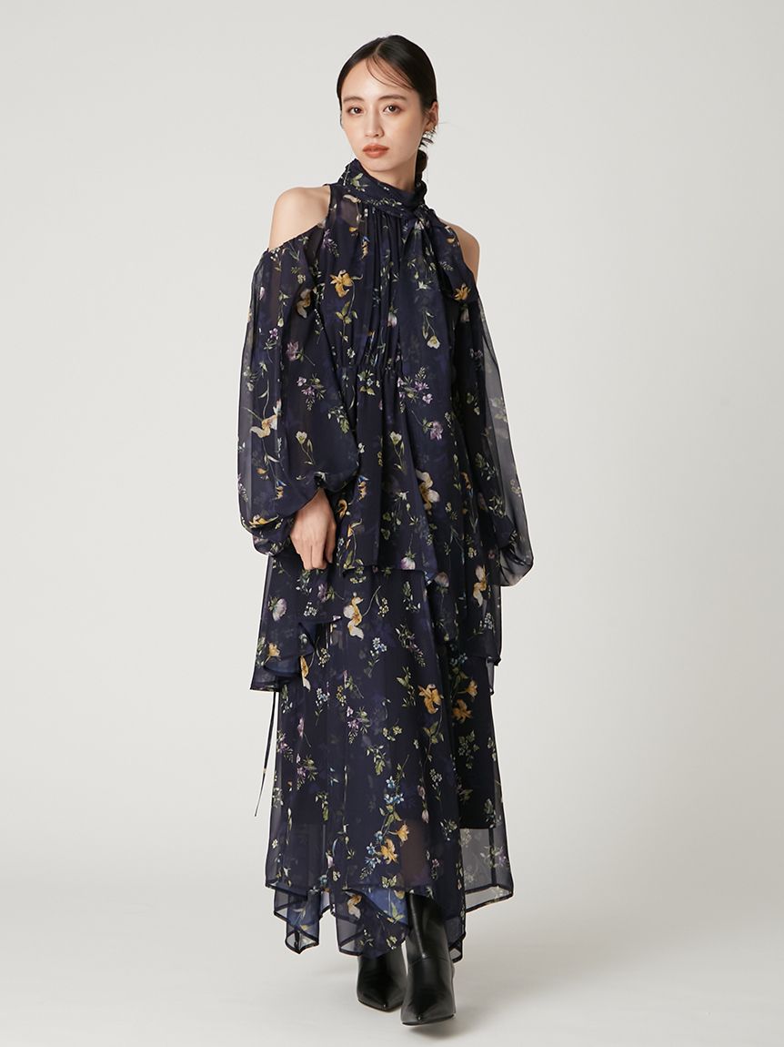 フラワープリント ティアードドレス フラワープリントティアードワンピース / GRACE CONTINENTAL | GRACE