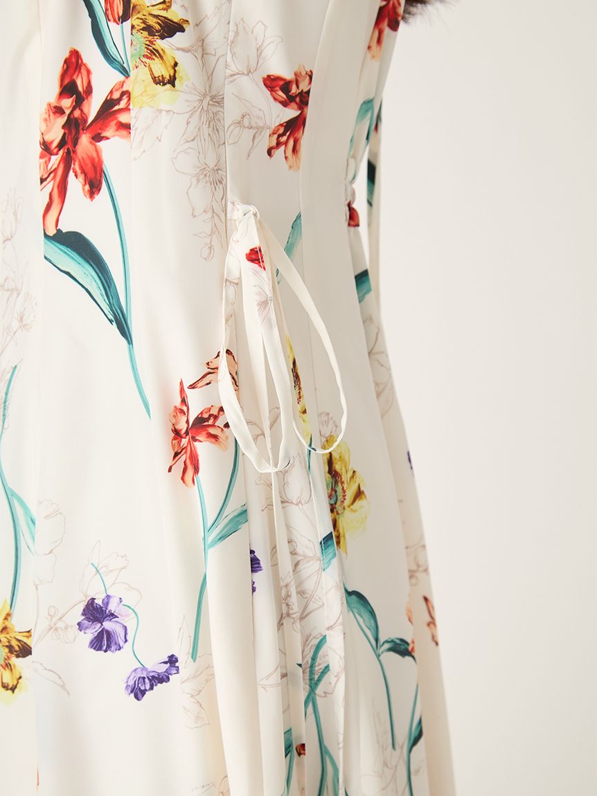 00サイズあり】ボタニカルアシメパターンキャミワンピース(マキシ