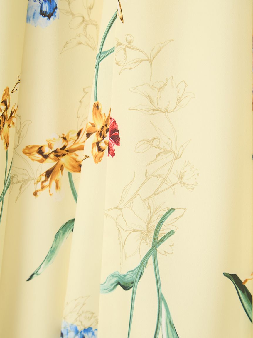 00サイズあり】ボタニカルアシメパターンキャミワンピース(マキシ