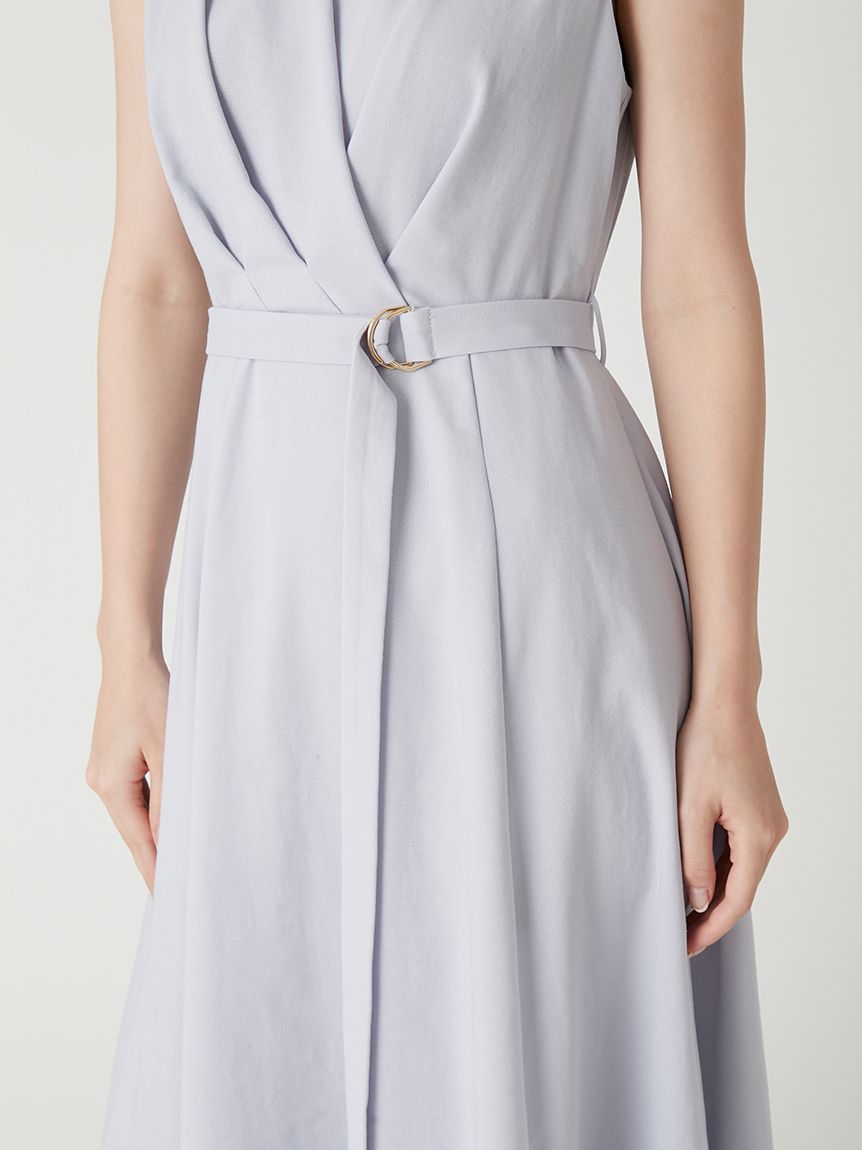 カシュクールベルトタックワンピース(マキシ・ロングワンピース