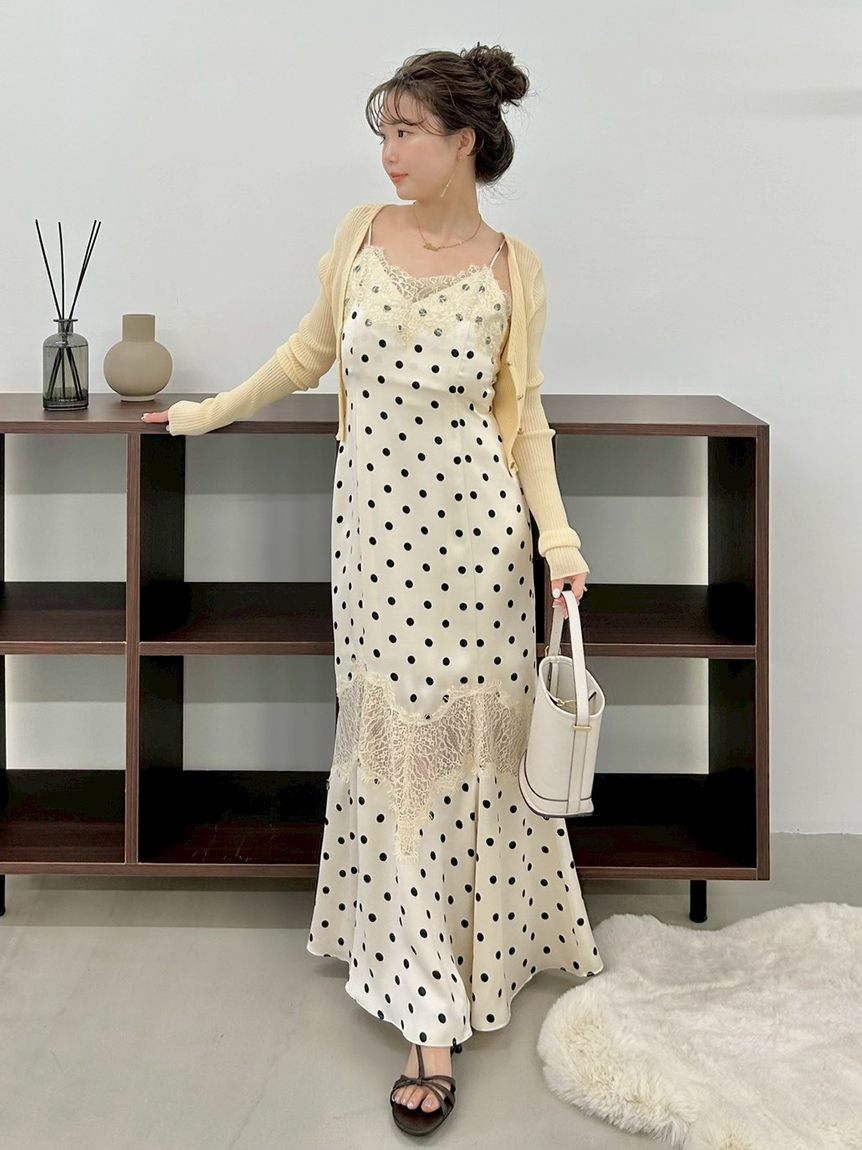 【美品】FRAY I.D レーストリムマーメイドワンピース　IVR 1 FRAY I.D｜レーストリムマーメイドワンピース | Rakuten Fashion(楽天