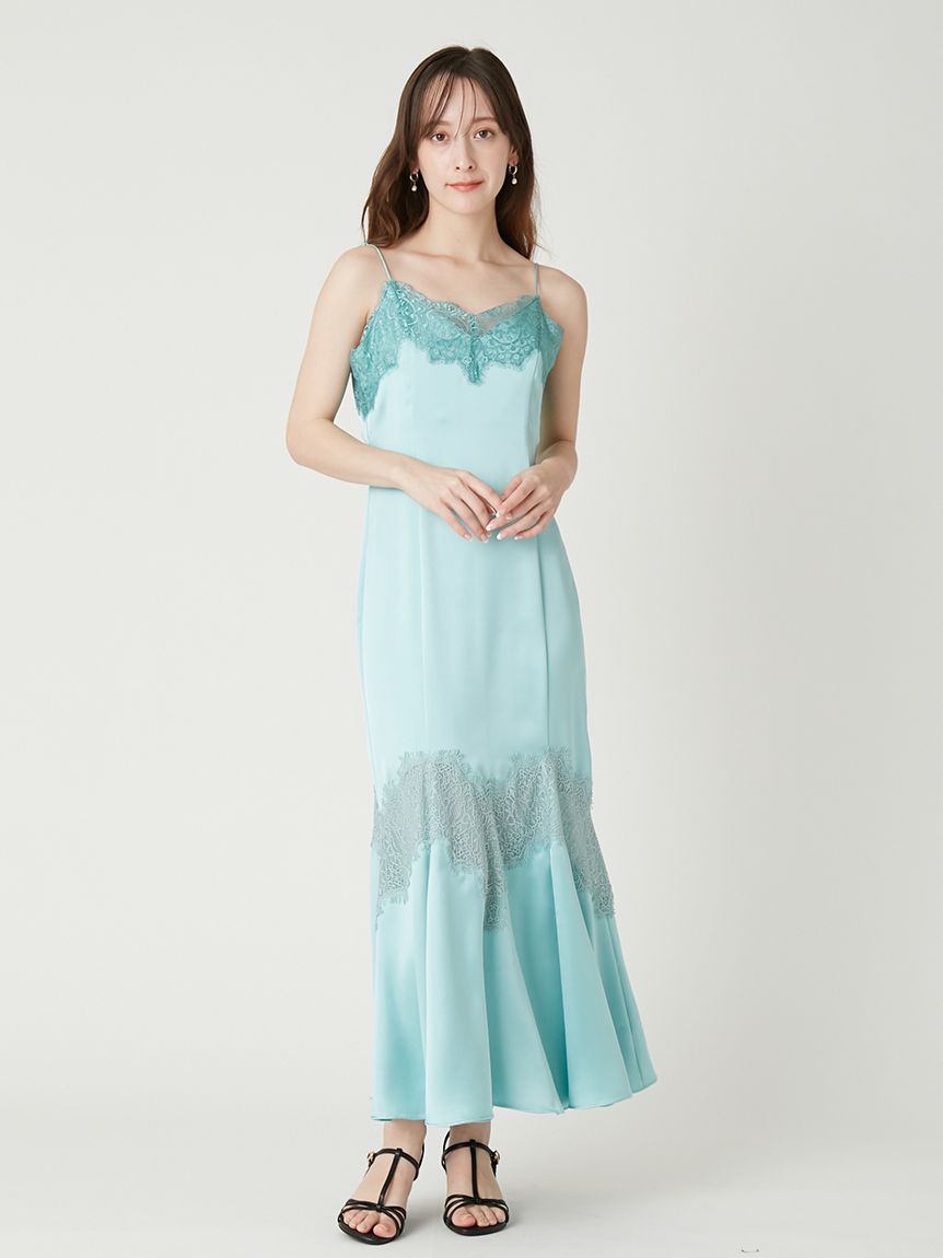 レーストリムマーメイドワンピース(マキシ・ロングワンピース