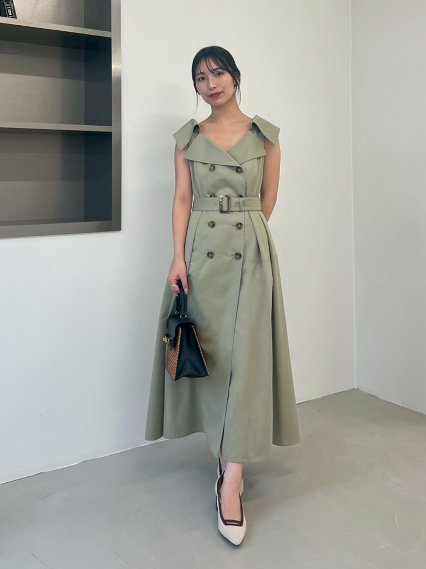 トレンチディテールワンピース(マキシ・ロングワンピース)｜ワンピース  