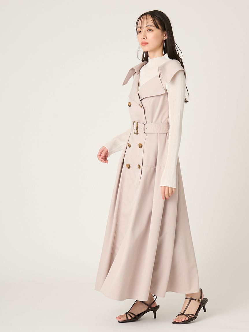 トレンチディテールワンピース(マキシ・ロングワンピース)｜ワンピース
