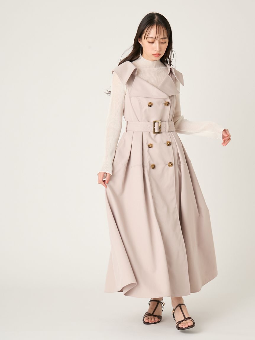 トレンチディテールワンピース(マキシ・ロングワンピース)｜ワンピース  