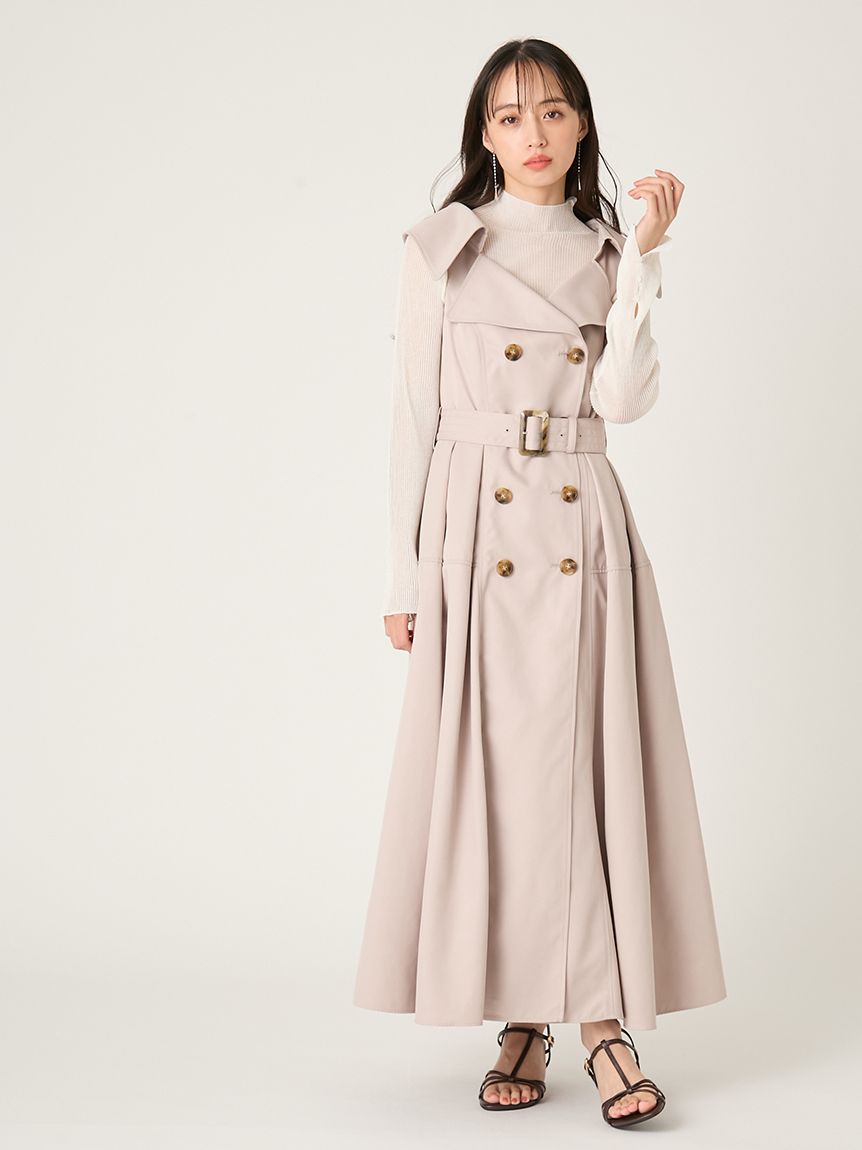 トレンチディテールワンピース(マキシ・ロングワンピース)｜ワンピース