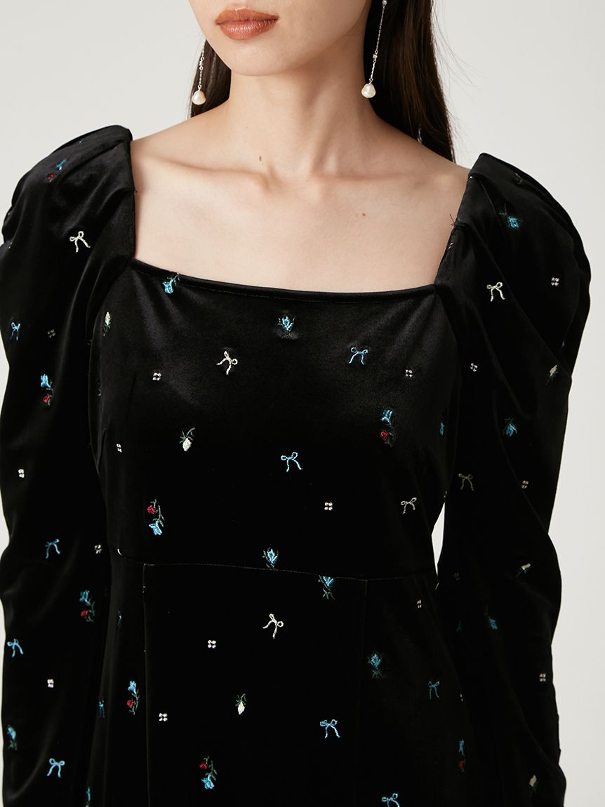 ベロアナローワンピース(マキシ・ロングワンピース)｜ワンピース