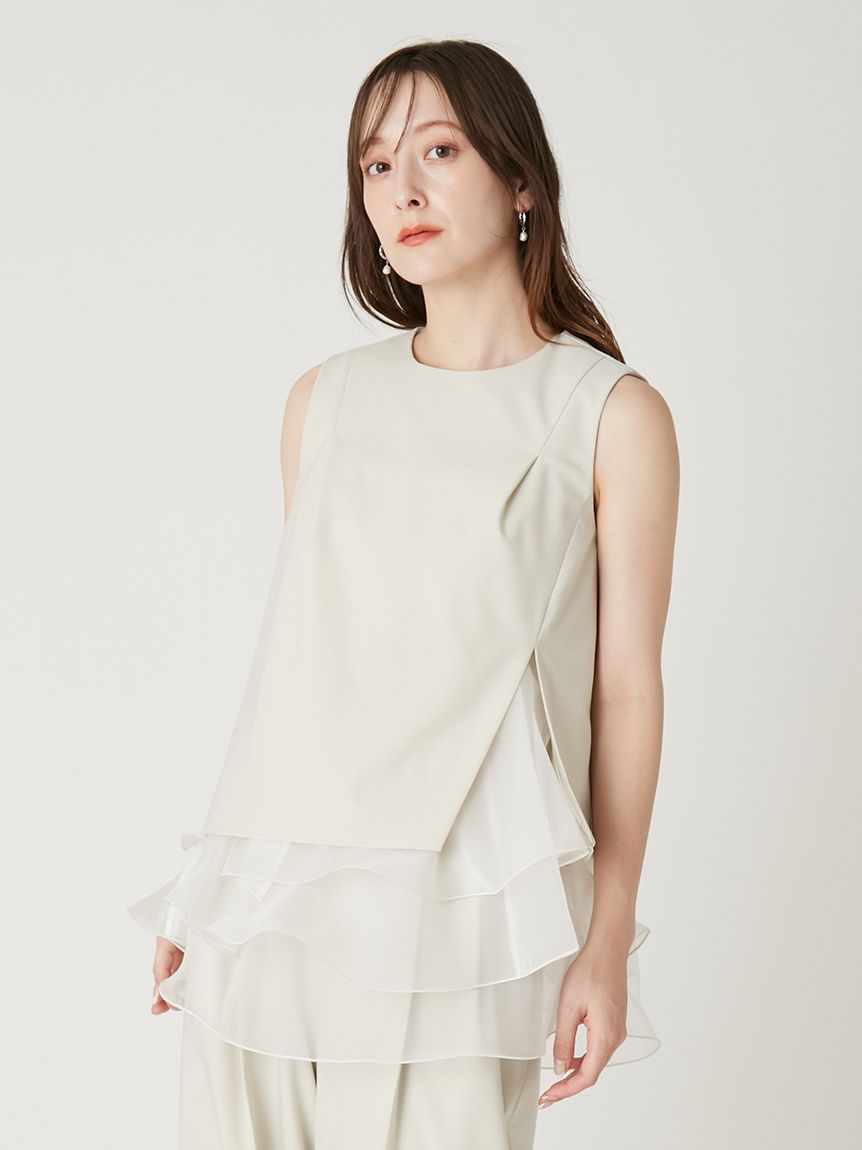 ホワイトフリルセットアップ 00サイズあり】ラッフルフリルセットアップ／ウォッシャブル・抗