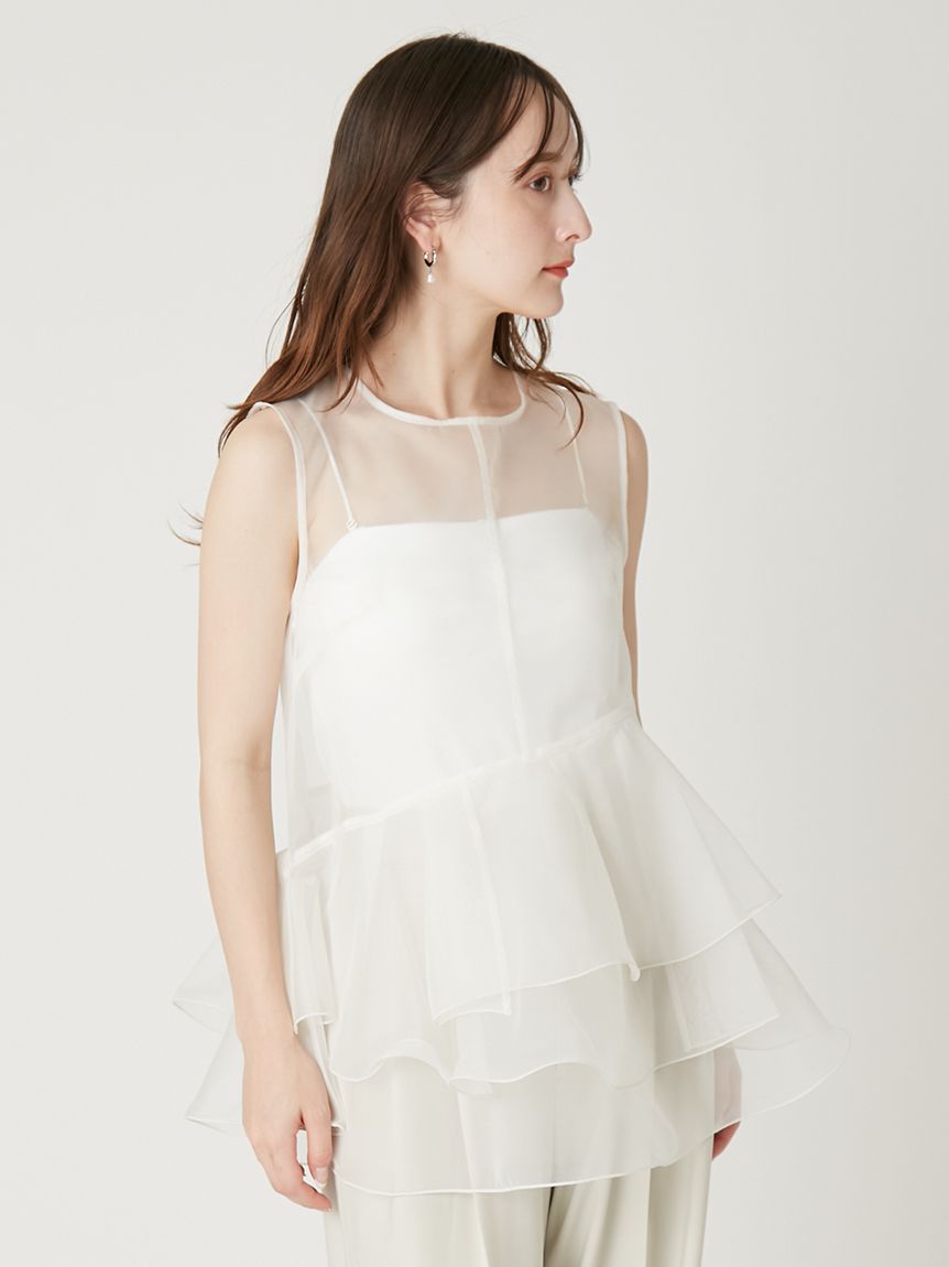 ホワイトフリルセットアップ 00サイズあり】ラッフルフリルセットアップ／ウォッシャブル・抗