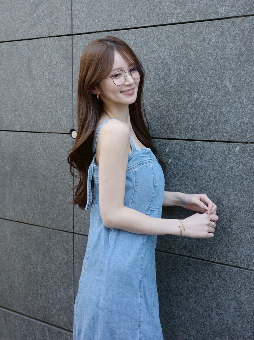 Lee× FRAY I.D】ストレートデニムキャミワンピース(マキシ・ロング