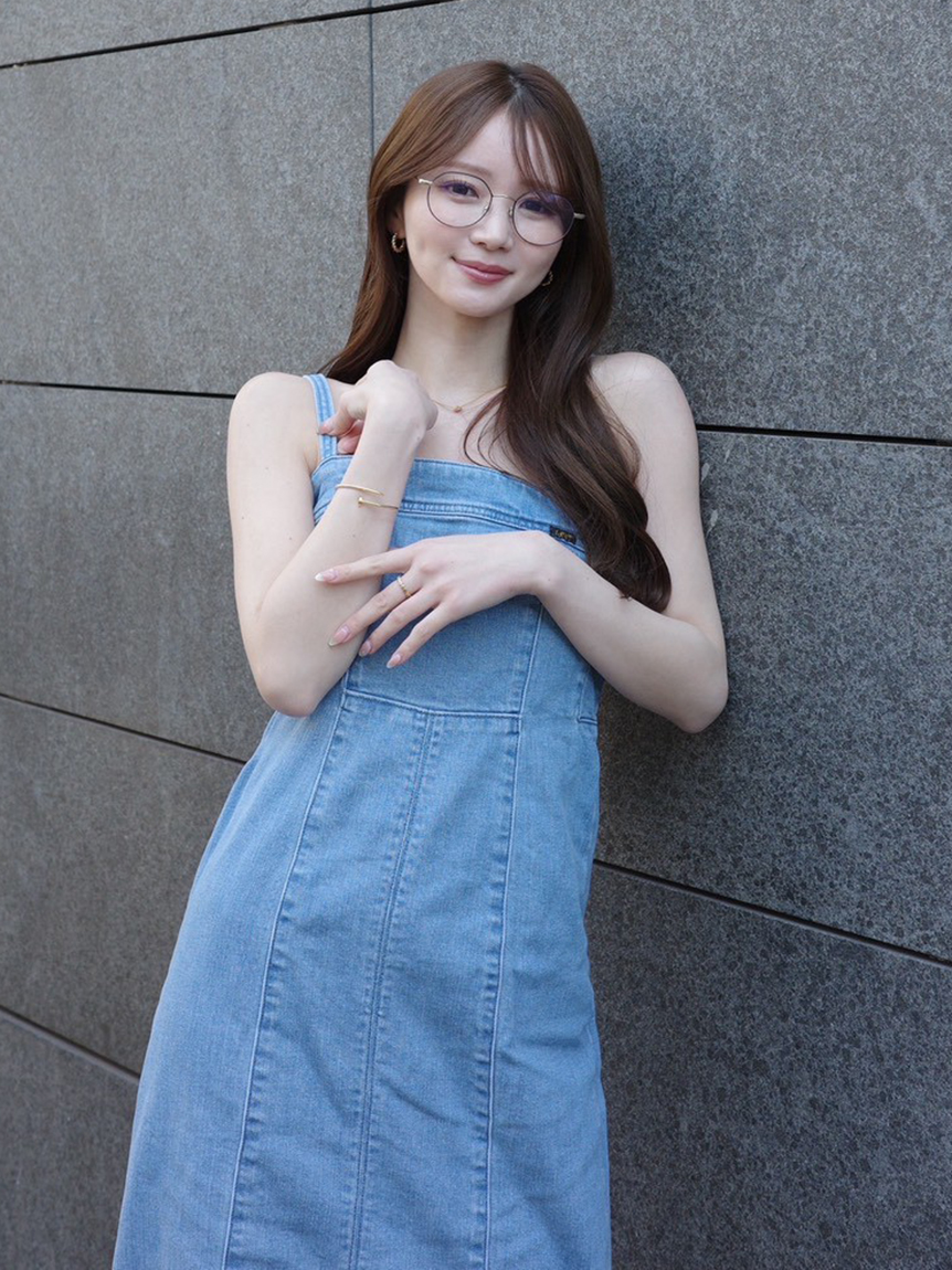 Lee× FRAY I.D】ストレートデニムキャミワンピース(マキシ・ロング