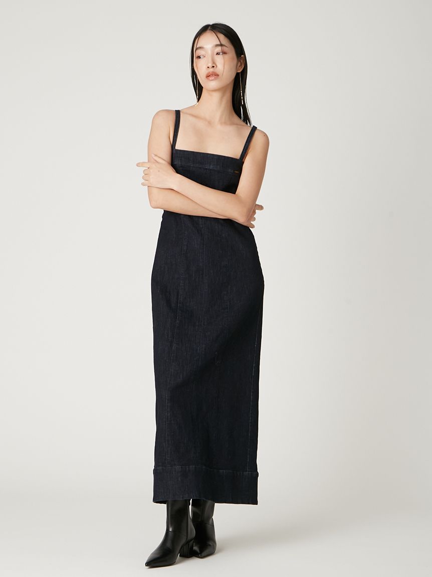 Lee× FRAY I.D】ストレートデニムキャミワンピース(マキシ・ロング