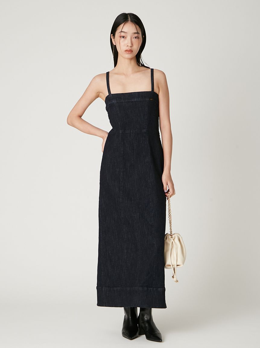 Lee× FRAY I.D】ストレートデニムキャミワンピース(マキシ・ロング