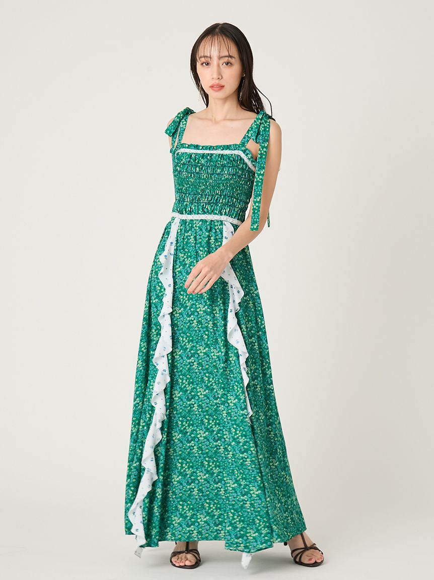 FRAY I.D MADE WITH LIBERTY FABRIC】ラッフルキャミソールドレス