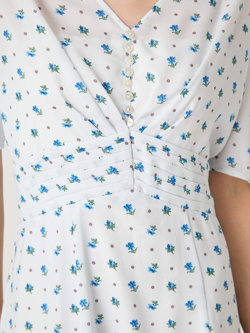 FRAY I.D MADE WITH LIBERTY FABRIC】パフスリーブワンピース(マキシ