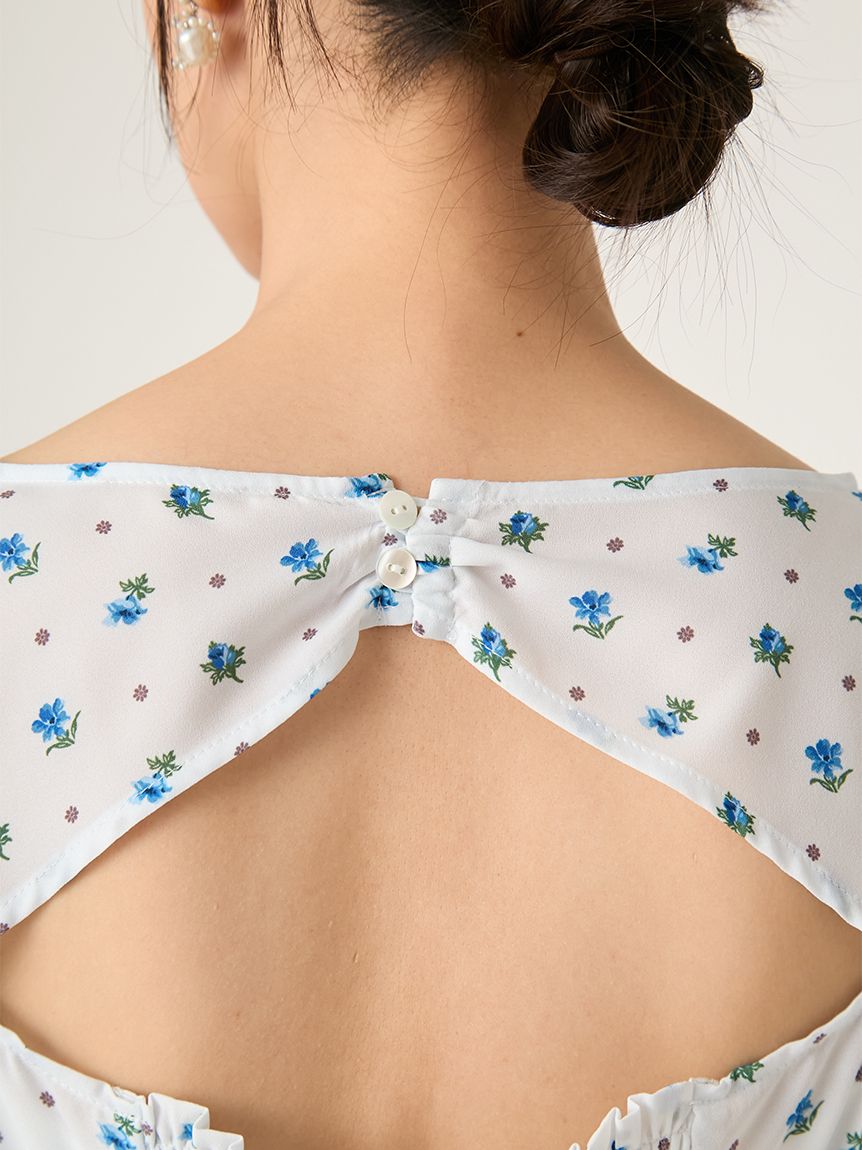 FRAY I.D MADE WITH LIBERTY FABRIC】パフスリーブワンピース(マキシ