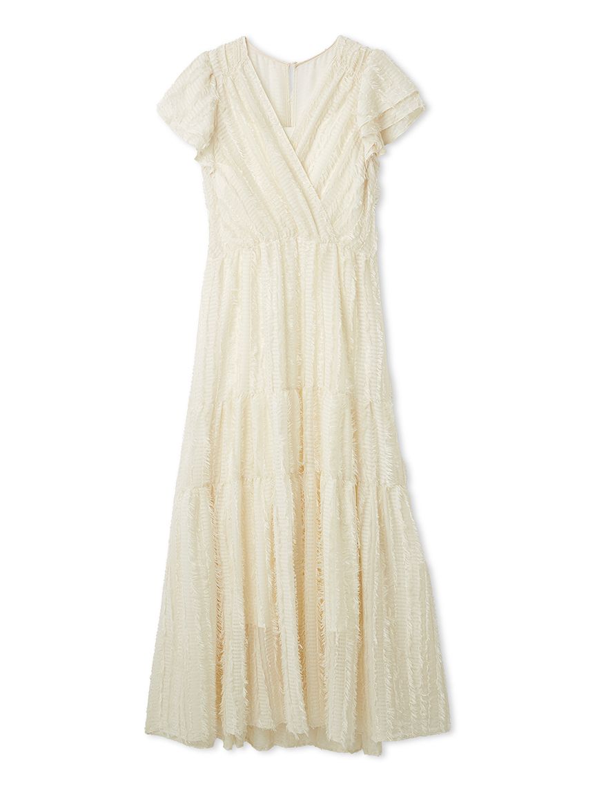 00サイズあり】フリンジジャカードティアードワンピース(マキシ