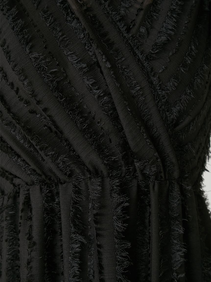 00サイズあり】フリンジジャカードティアードワンピース(マキシ