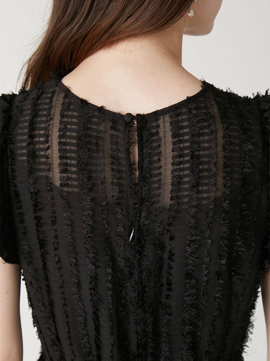 00サイズあり】フリンジジャカードティアードワンピース(マキシ