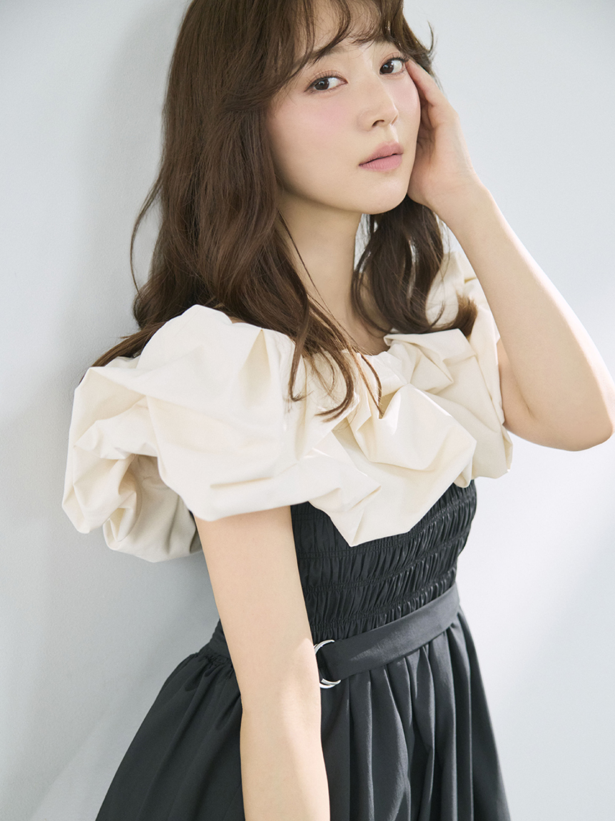 バルーンフリルシャーリングワンピース(マキシ・ロングワンピース