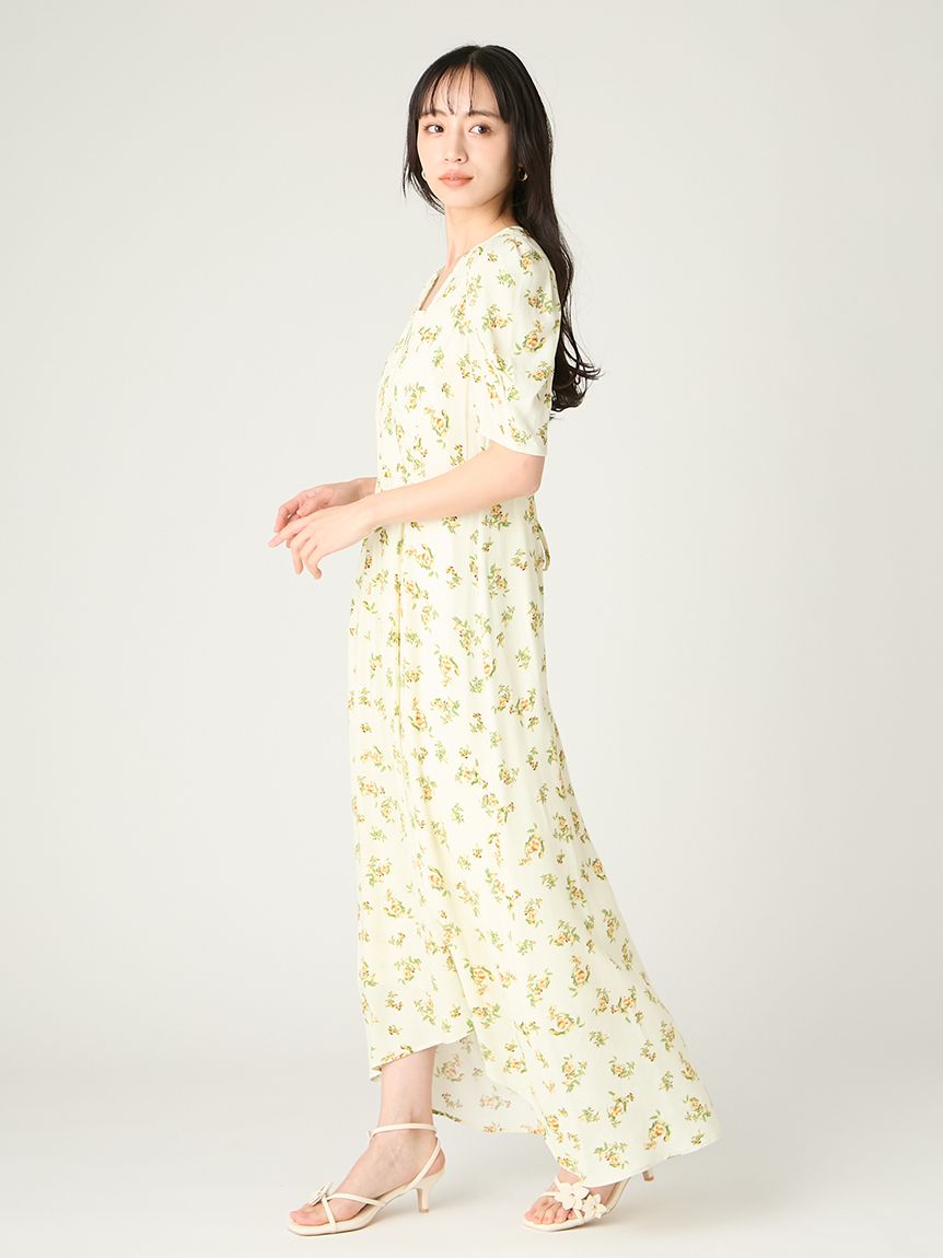 00サイズあり】フルーツプリントレーヨンワンピース(マキシ・ロング