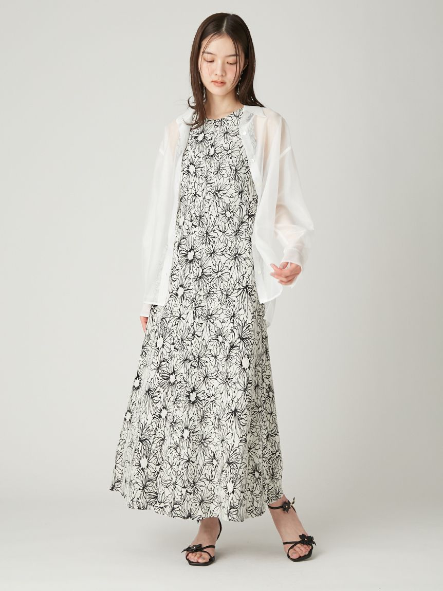 バックスリットジャガードワンピース(マキシ・ロングワンピース