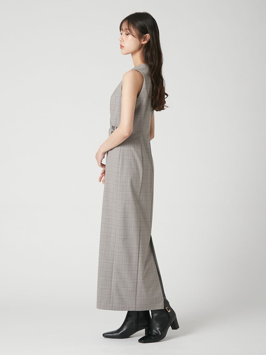 アシメタックドレープデザインワンピース(ロングワンピース)｜DRESS