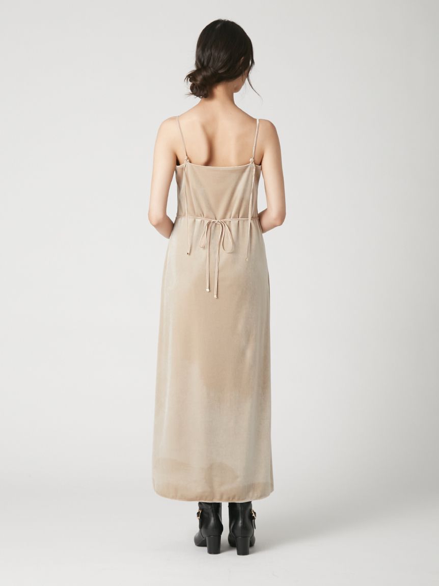 ベロアキャミIラインドレープワンピース(ロングワンピース)｜DRESS