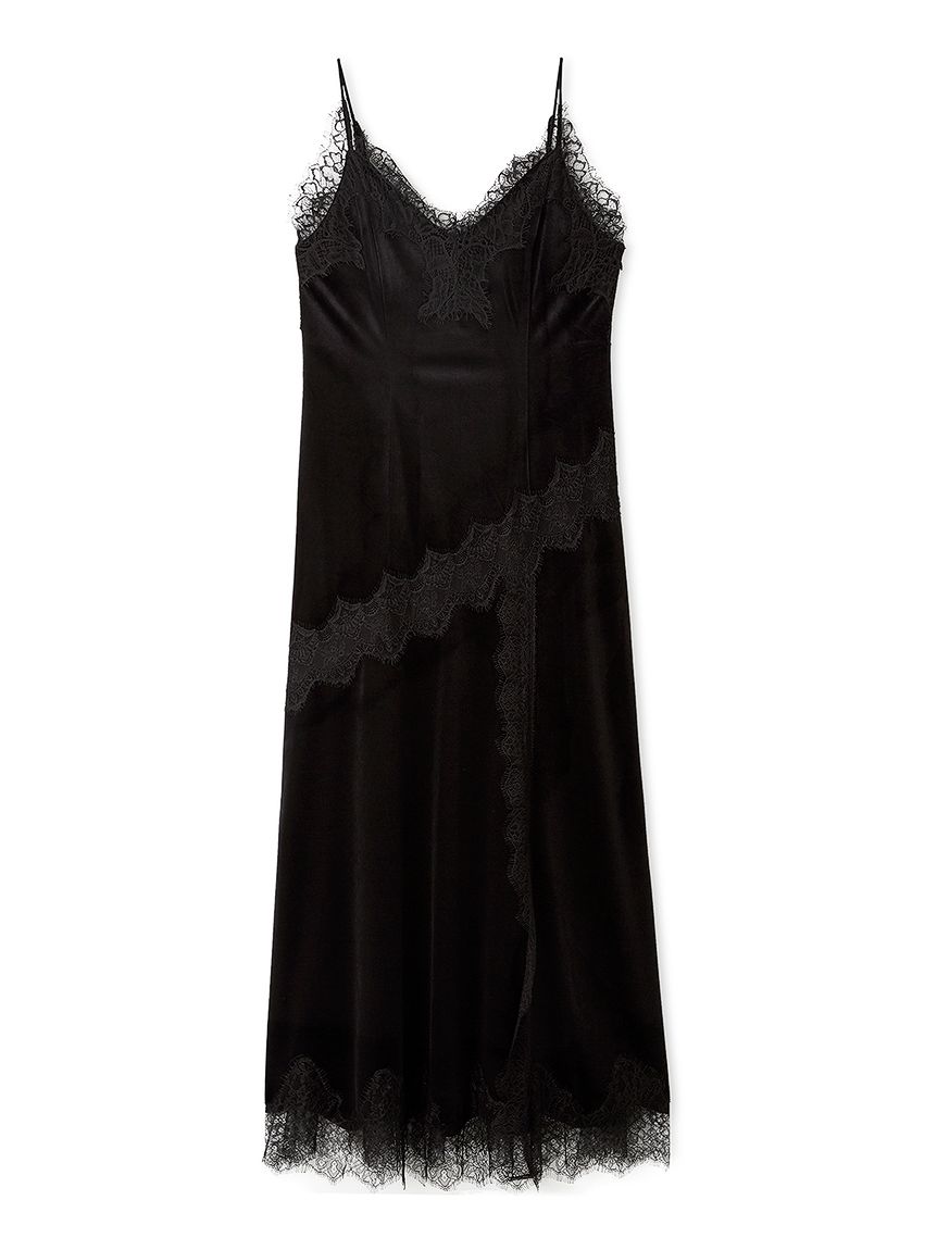 バリエーションレーストリムワンピース(ロングワンピース)｜DRESS