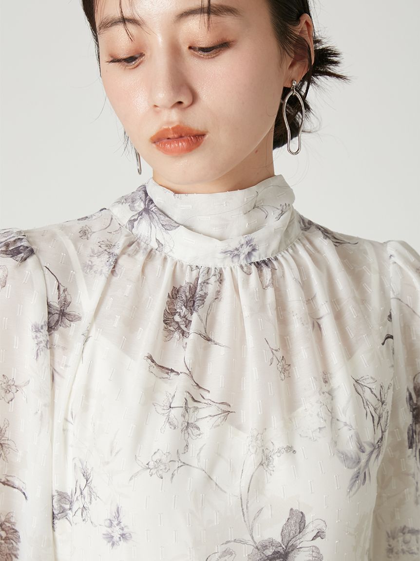 2wayボウタイフラワープリントワンピース(ロングワンピース)｜DRESS