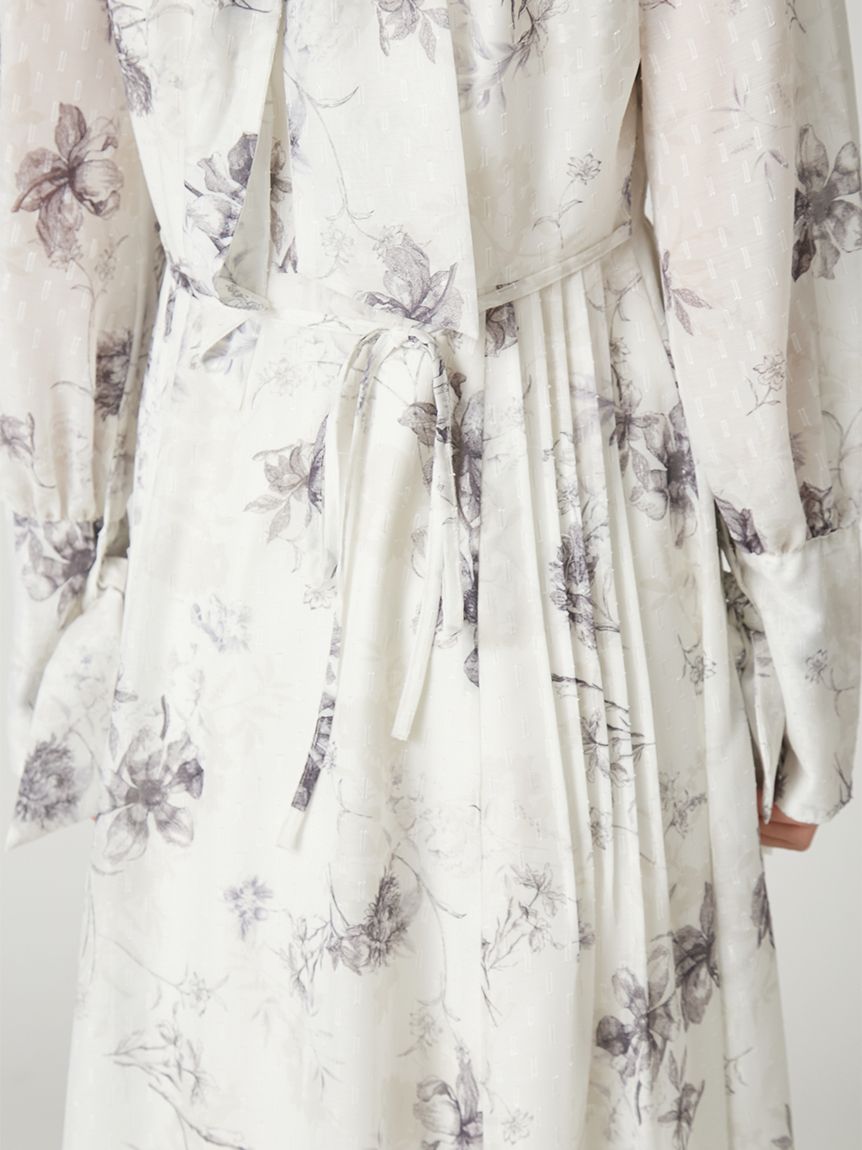 2wayボウタイフラワープリントワンピース(ロングワンピース)｜DRESS
