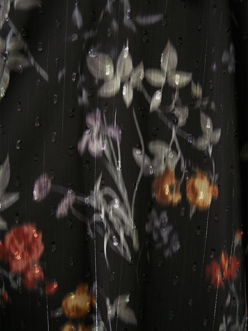 極美品 HARDY NOIR フラワープリント 2wayワンピース ボウタイ 2wayボウタイフラワープリントワンピース(ロングワンピース)｜DRESS