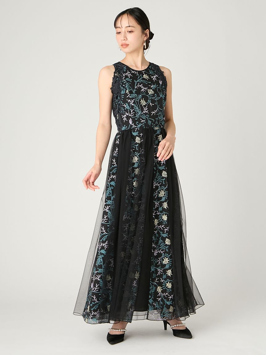 ボタニカル刺繍レースアップドレス(ロングワンピース)｜DRESS｜FRAY