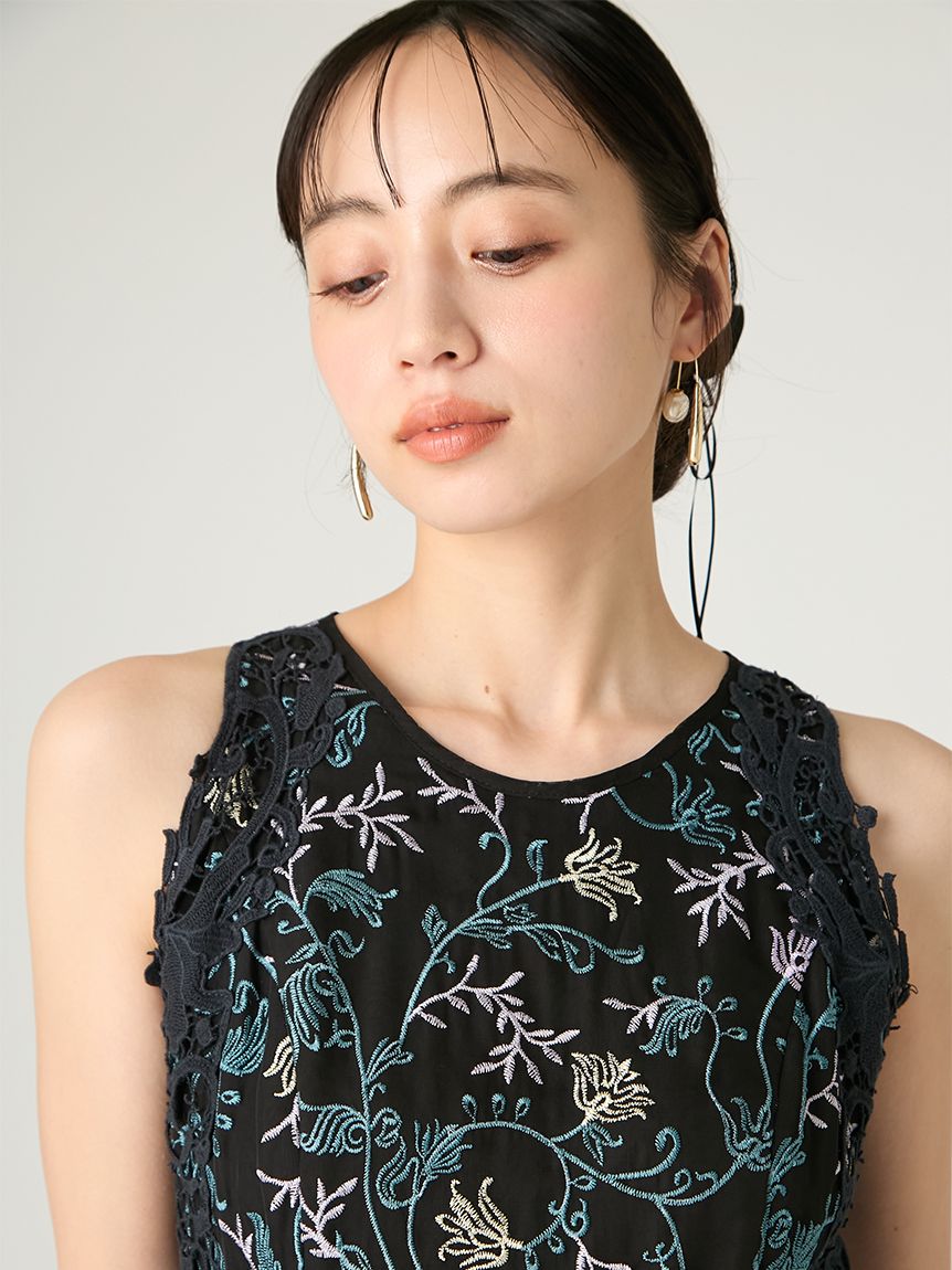 ボタニカル刺繍レースアップドレス(ロングワンピース)｜DRESS｜FRAY
