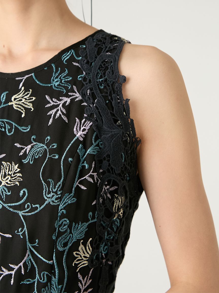 ボタニカル刺繍レースアップドレス(ロングワンピース)｜DRESS｜FRAY