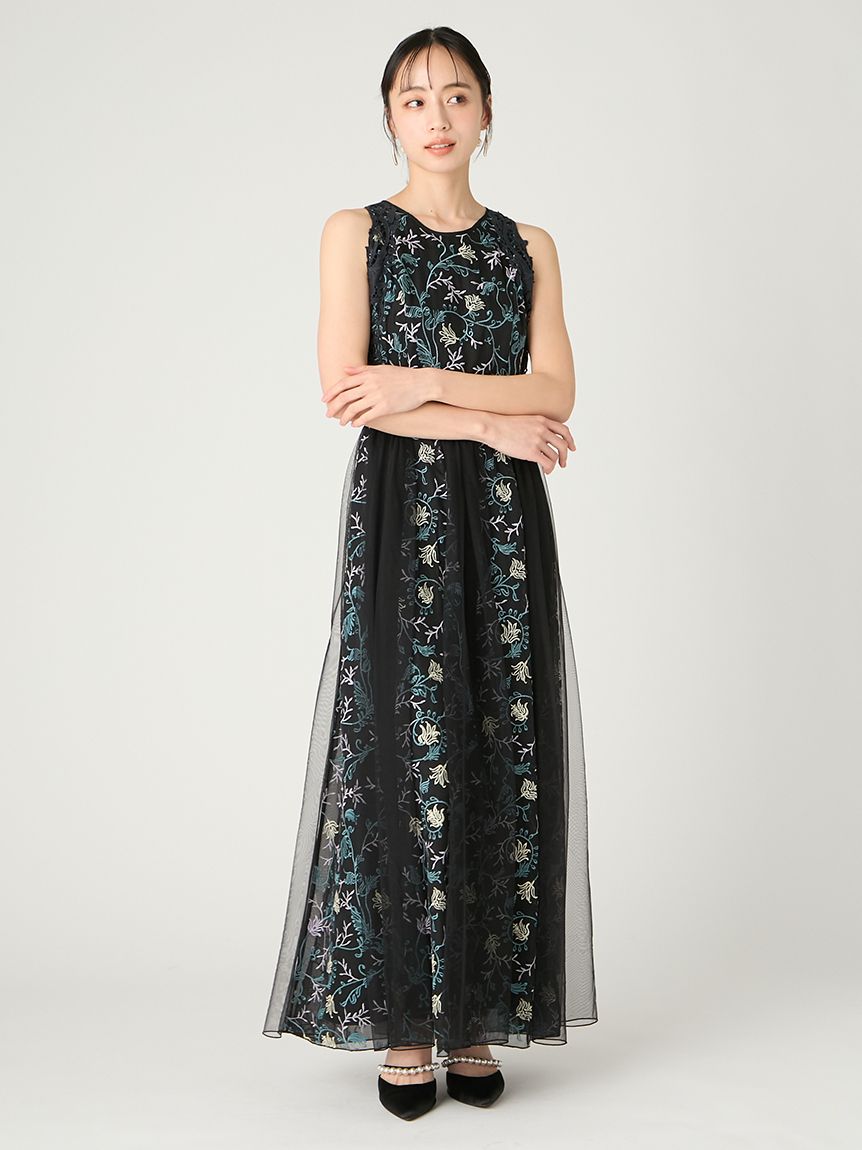 ボタニカル刺繍レースアップドレス(ロングワンピース)｜DRESS｜FRAY