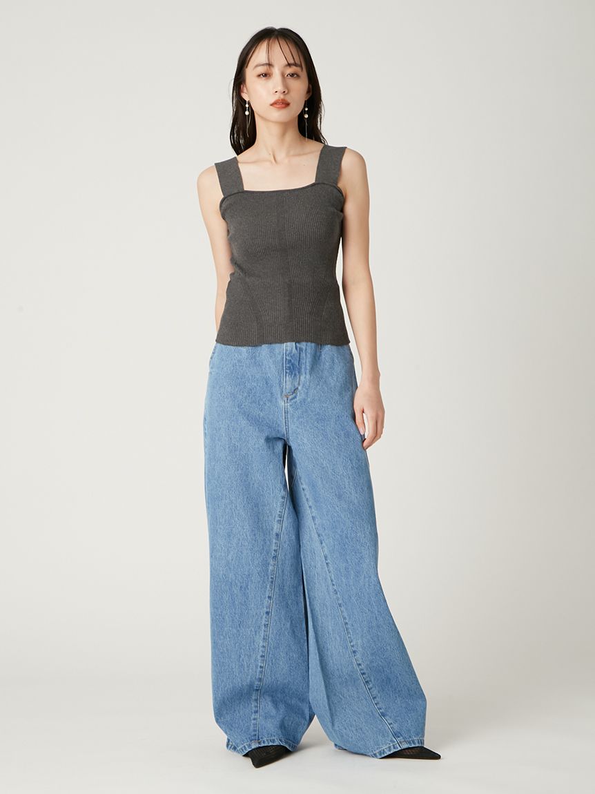 ハイウエストバックルデニムパンツ(ロングパンツ)|パンツ|FRAY ハイウエストバックルデニムパンツ(ロングパンツ)|パンツ|FRAY